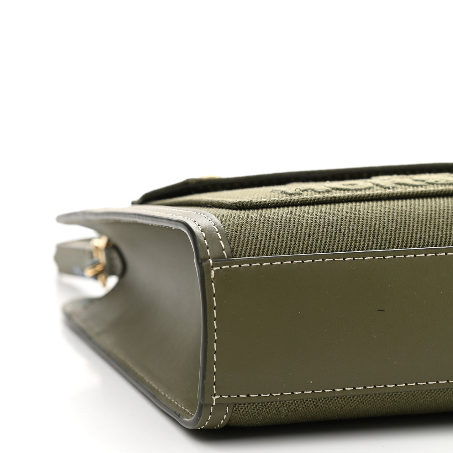 Canvas Calfskin Horseferry Print Mini Pocket Bag Dark Fern Green
