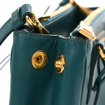 Prada Saffiano Lux Mini Double Zip Tote Ottanio 15 of 15