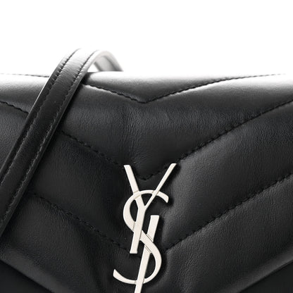 Saint Laurent Calfskin Y Quilted Monogram Toy Loulou Crossbody Bag Black 9 of 11