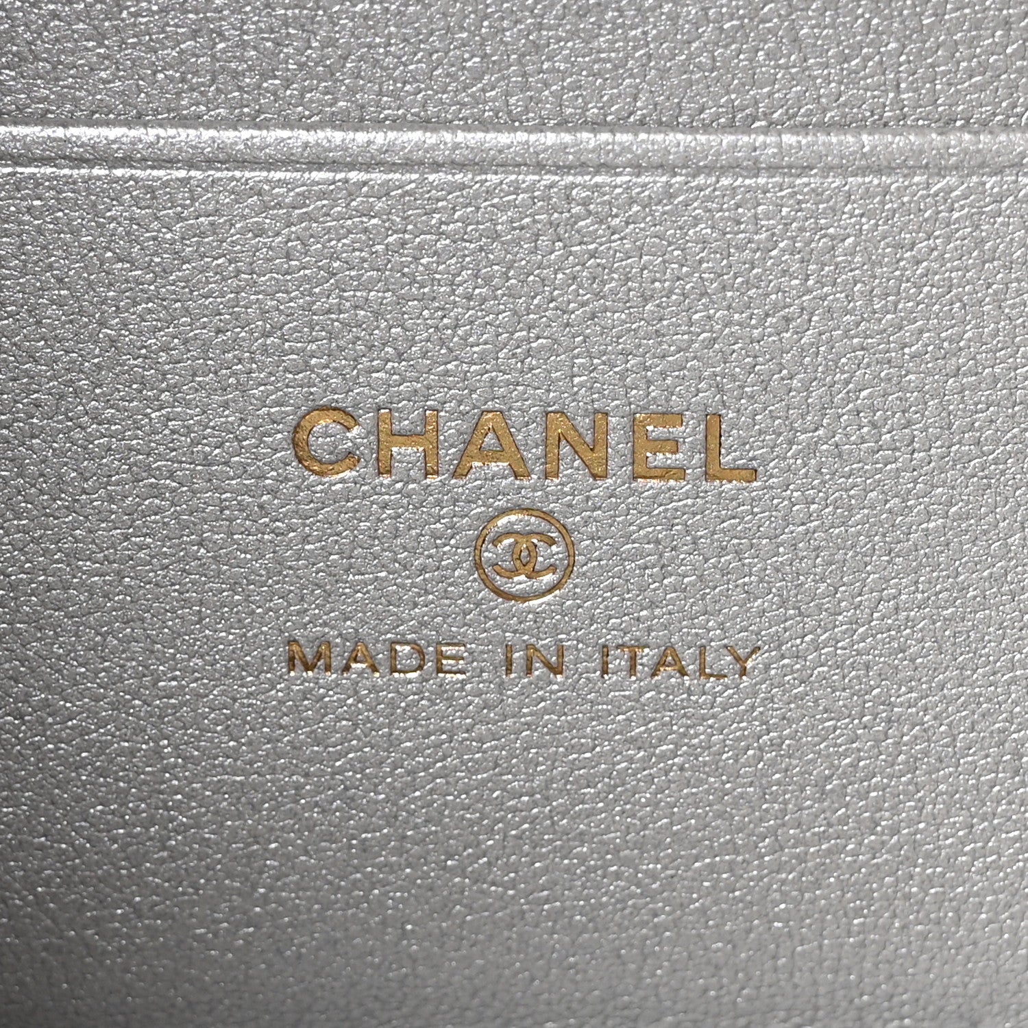 Chanel Lizard Embossed Top Handle Slim Vanity With Chain Silver 6 of 10