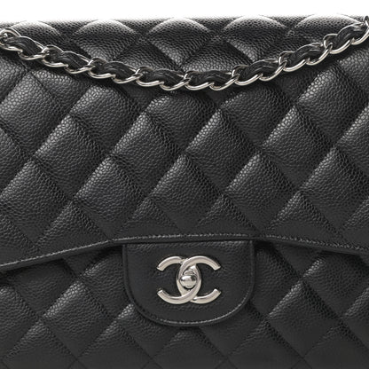 Chanel Caviar Quilted Jumbo Double Flap Black 10 of 14