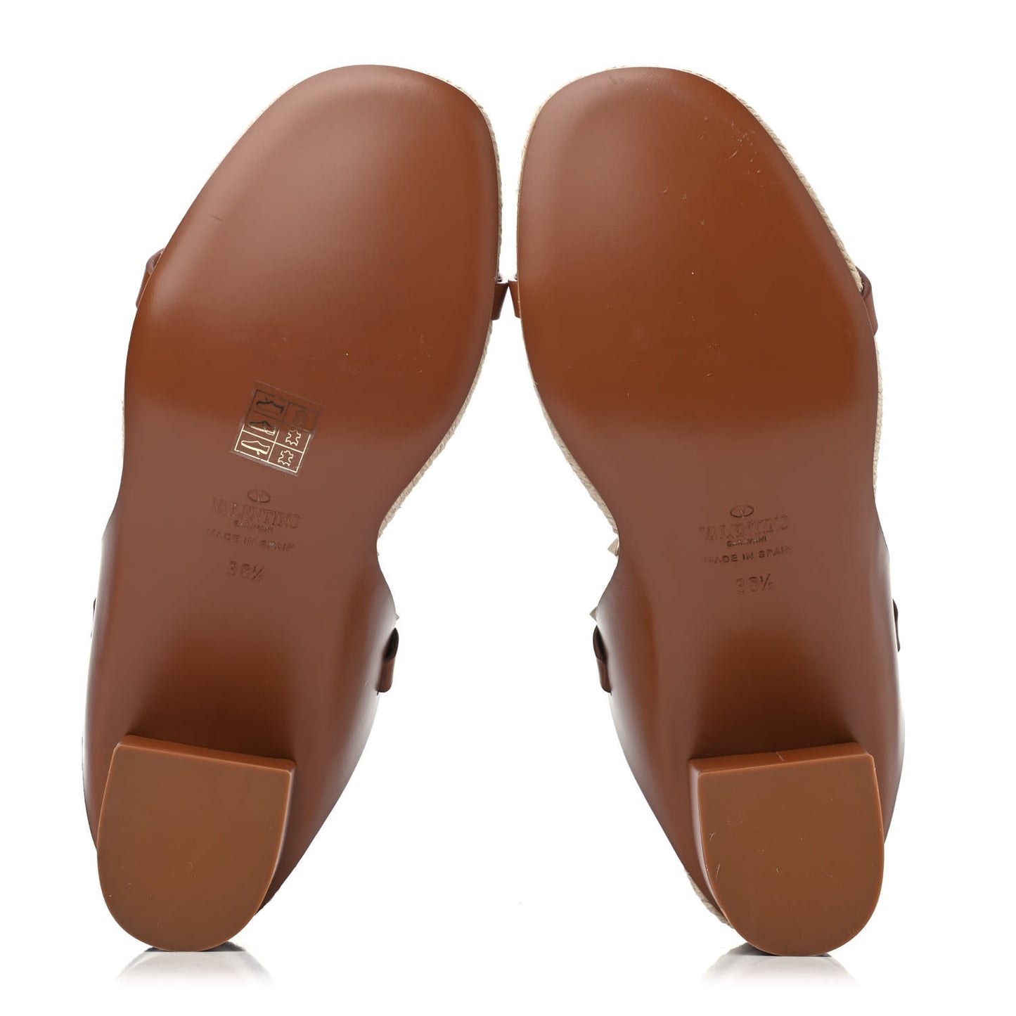 Calfskin Rockstud Ankle Strap Espadrille 10/60mm Sandals 38.5 Selleria
