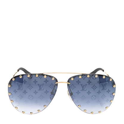 Louis Vuitton Metal Monogram The Party Aviator Gradient Sunglasses Z1397U Gold 2 of 8