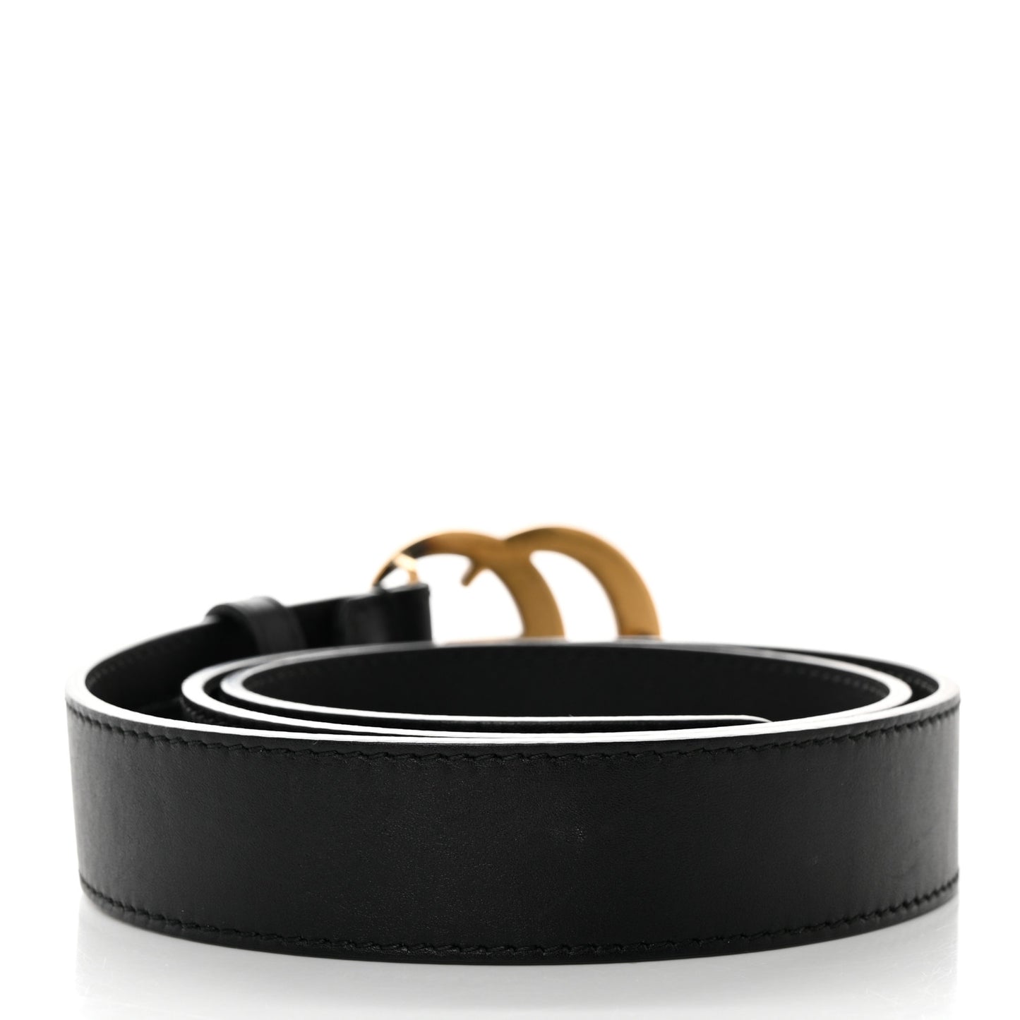 Moon Calfskin Double G 30mm Belt 80 32 Black