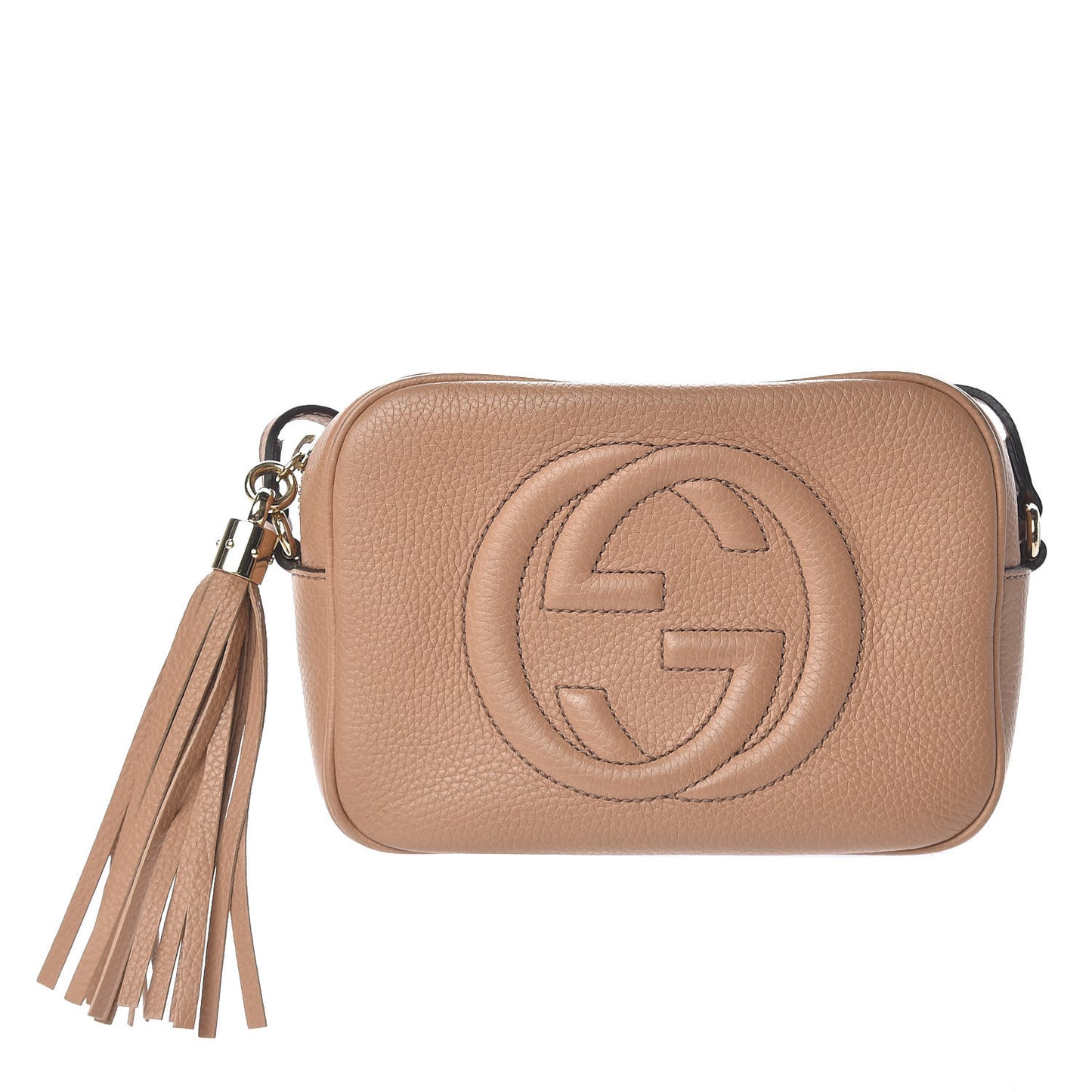 Pebbled Calfskin Small Soho Disco Bag Camelia