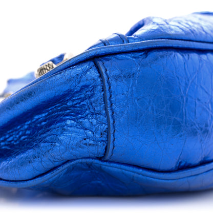Balenciaga Metallic Arena Agneau Le Cagole Shoulder Bag XS Blue 11 of 13