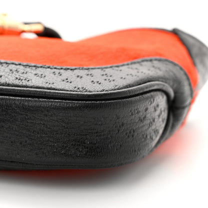 Gucci Calf Hair Textured Dollar Calfskin Mini Jackie 1961 Hobo Orange Black 10 of 10