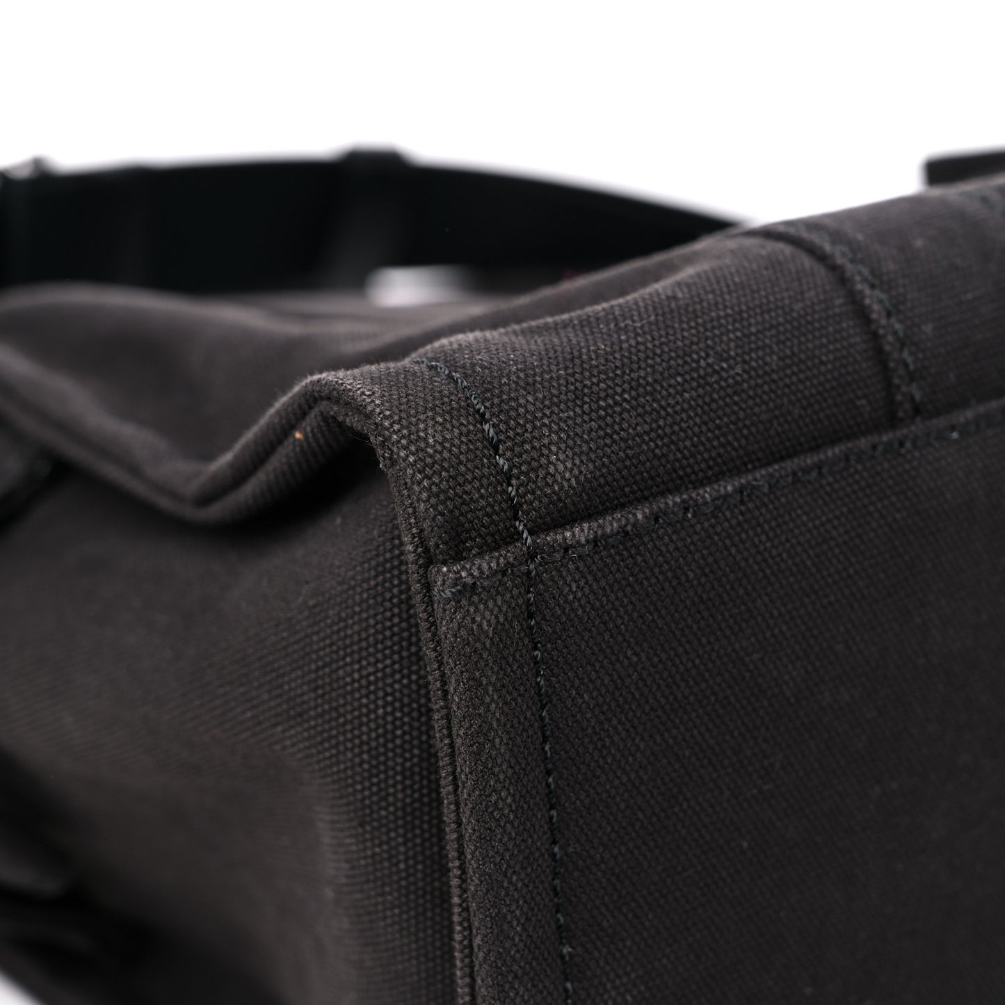 Cotton Canvas Medium The Traveler Tote Bag Black