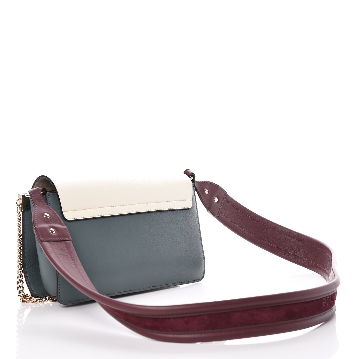 Calfskin Small Faye Shoulder Bag White Blue