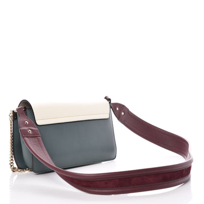 Chloe Calfskin Small Faye Shoulder Bag White Blue 3 of 8
