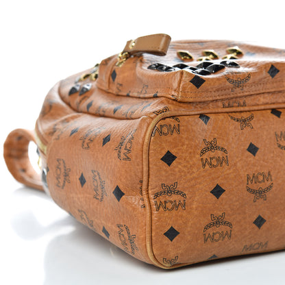 MCM Visetos Studded Small Stark Backpack Cognac 5 of 11