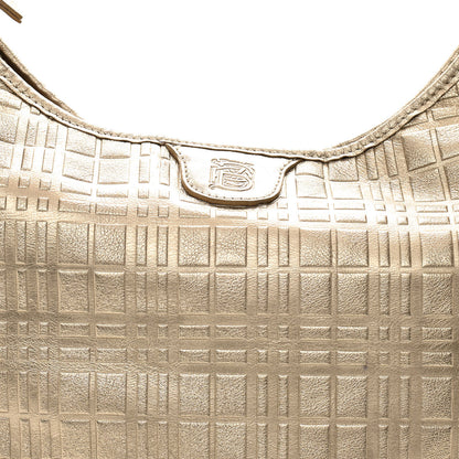 Burberry Metallic Calfskin Embossed Hobo Gold 8 of 10