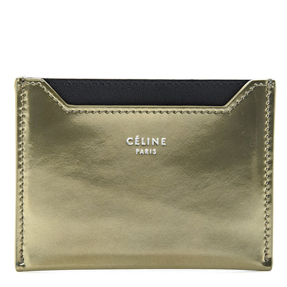 Celine Metallic Calfskin Card Holder Gold 1 of 6