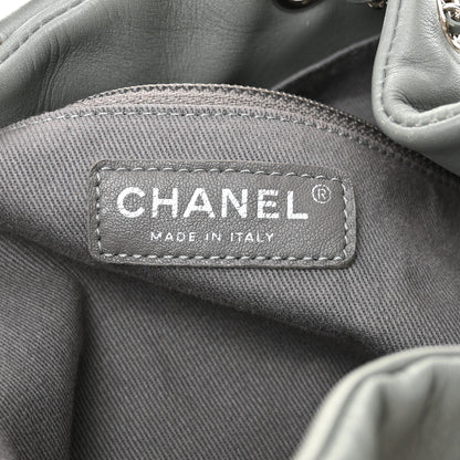 Chanel Lambskin Quilted Backpack Pocket Grey 6 of 10