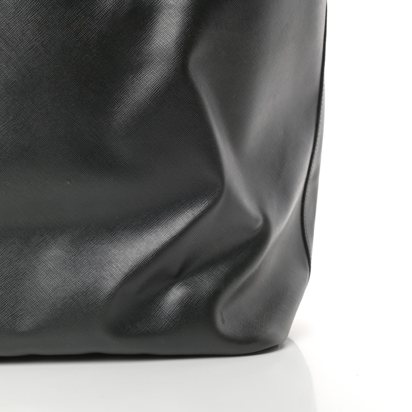 Textured Coated Canvas Madonna Print Large Antigona Tote Black