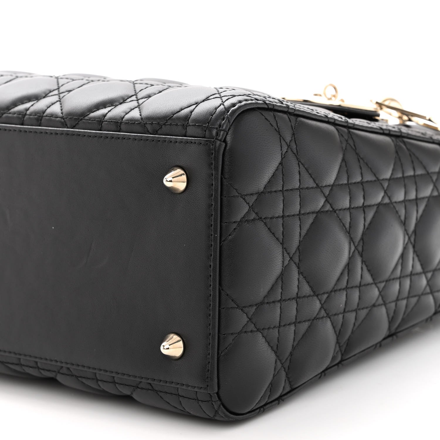 Christian Dior Lambskin Cannage Medium Lady Dior Black 9 of 9