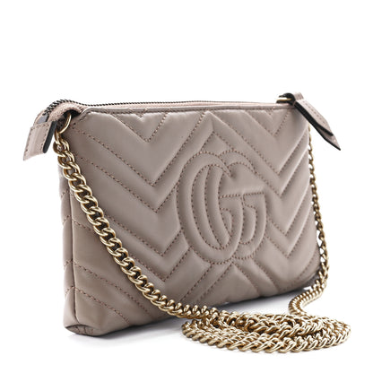 Gucci Calfskin Matelasse Mini GG Marmont Chain Bag Porcelain Rose 3 of 10