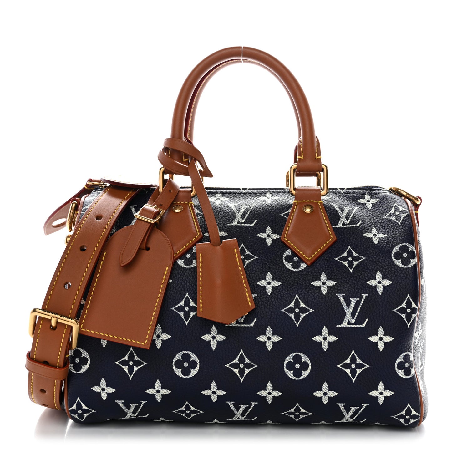 Calfskin Monogram Speedy P9 Bandouliere 25 Indigo