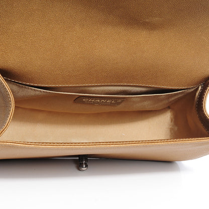 Chanel Metallic Calfskin Quilted Medium Boy Flap Dark Gold 6 of 9