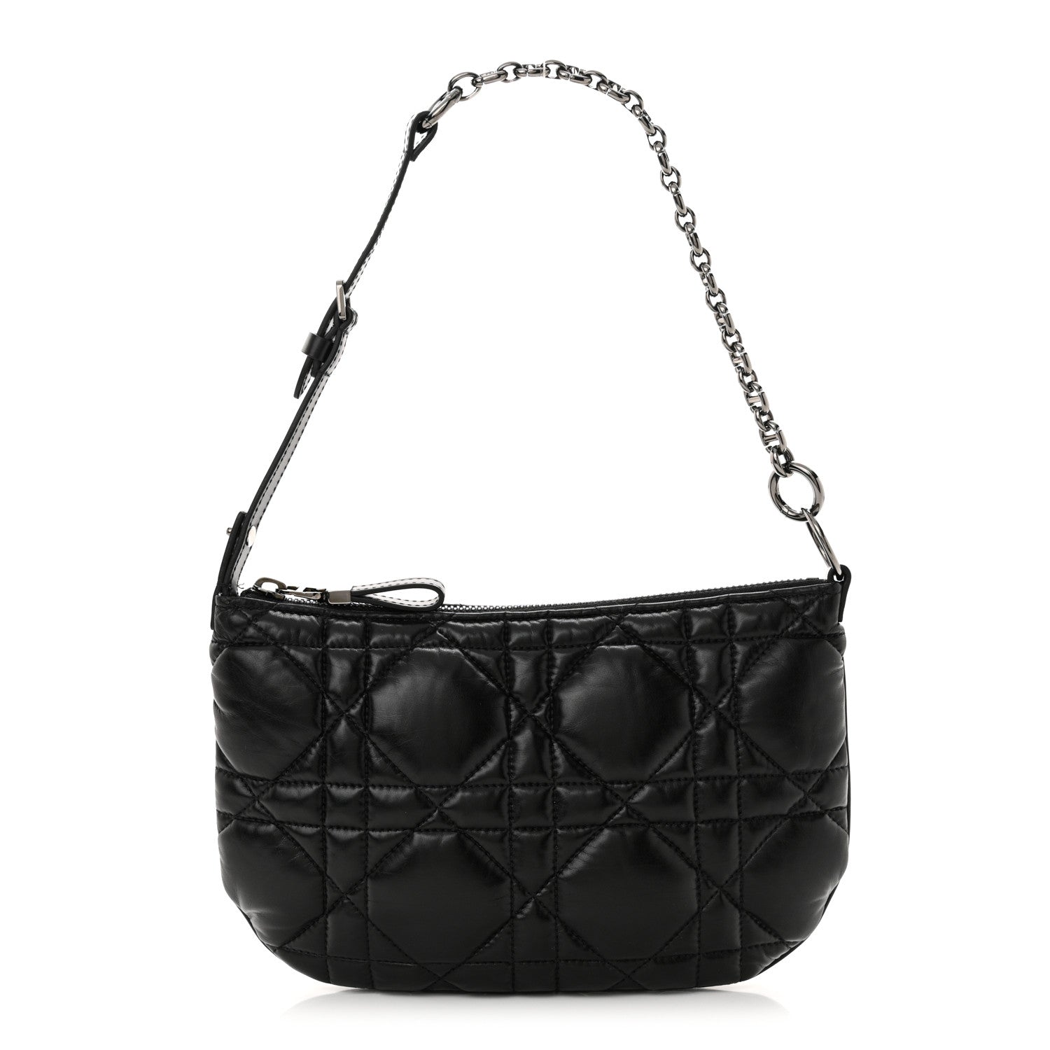 Christian Dior Calfskin Macrocannage Mini Dior Caro Tulip Bag Black 1 of 10