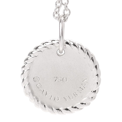 David Yurman 18K White Gold Diamond Cable Collectibles Pave Charm Pendant Necklace 4 of 7