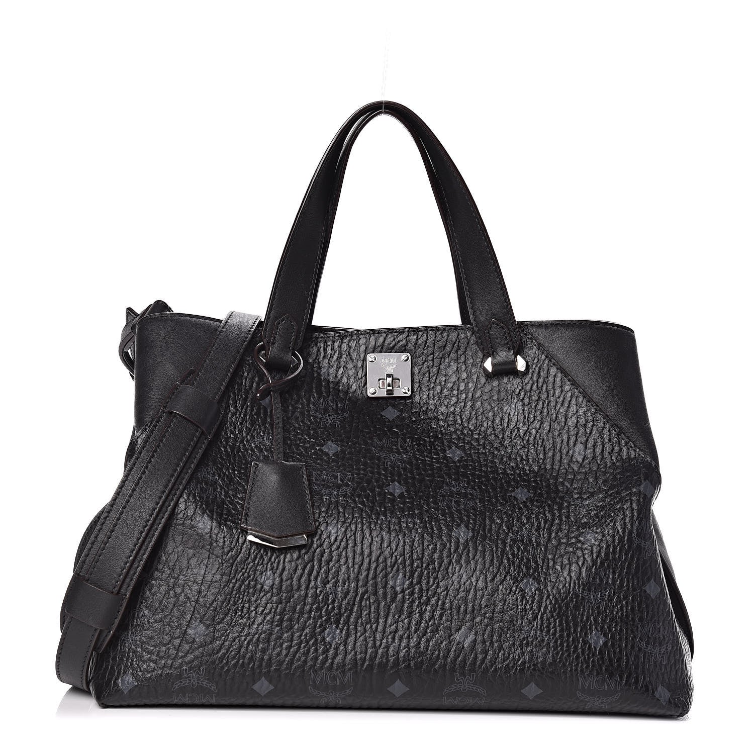 MCM Visetos Large Tote Black 1 of 17