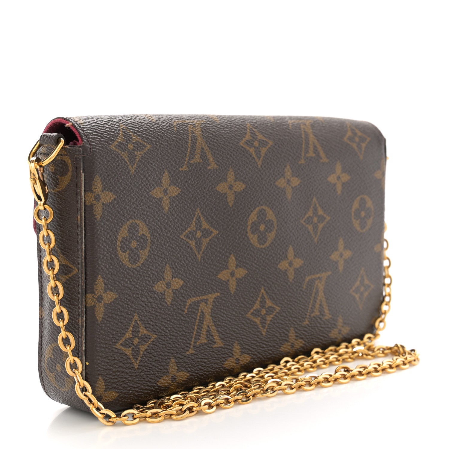 Louis Vuitton Monogram Pochette Felicie Chain Wallet Fuchsia 4 of 14