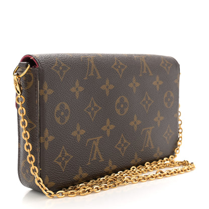 Louis Vuitton Monogram Pochette Felicie Chain Wallet Fuchsia 4 of 14