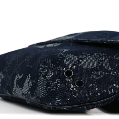 Gucci Denim Monogram Web Belt Bag Blue Multicolor 10 of 10