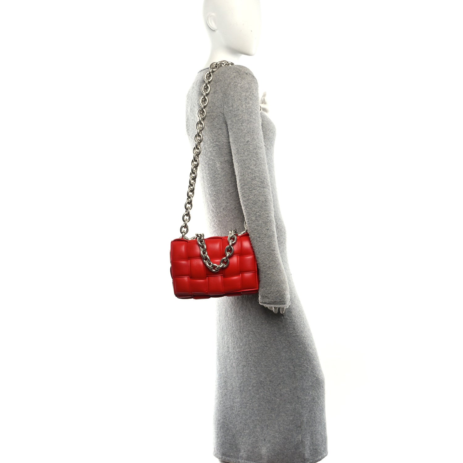 Bottega Veneta Lambskin Maxi Intreccio Padded Chain Cassette Crossbody Bag Nail Polish 2 of 12
