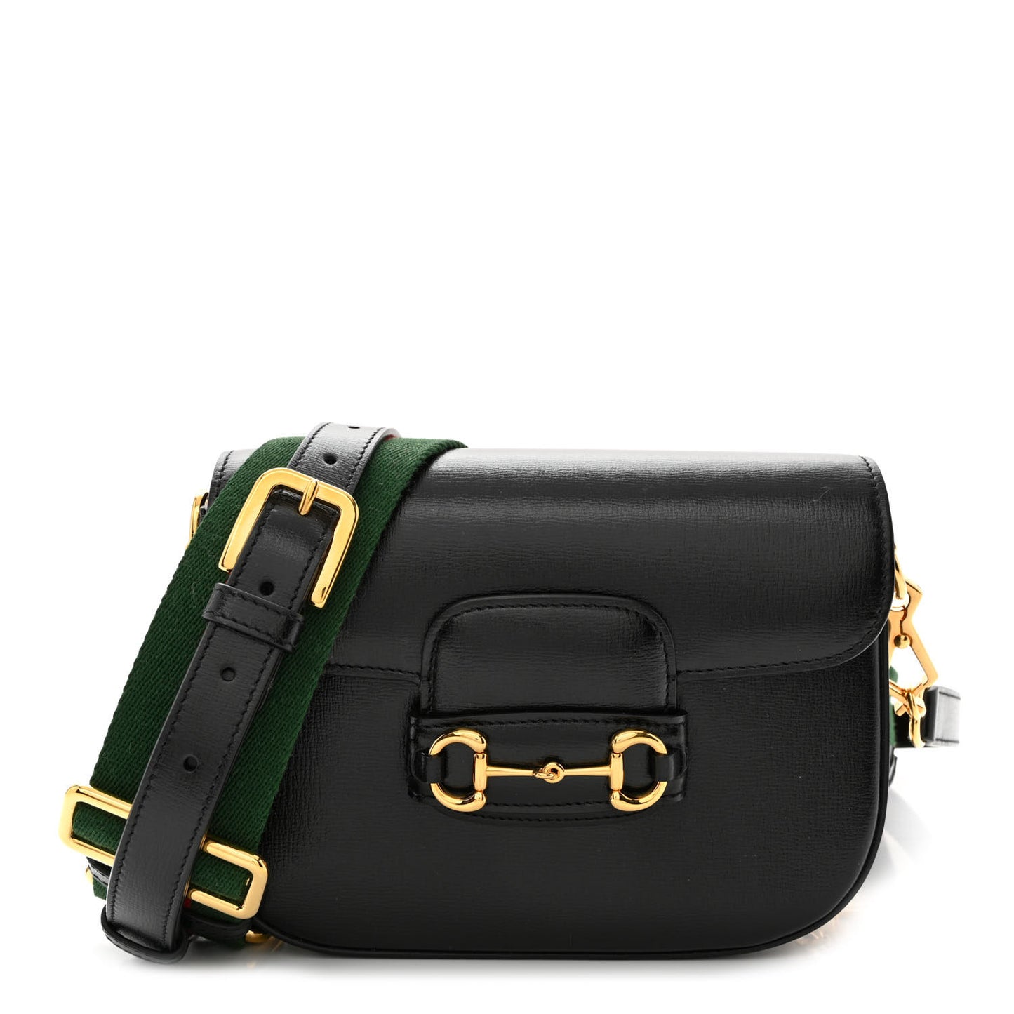 Azalea Calfskin Web Mini Horsebit 1955 Shoulder Bag Black