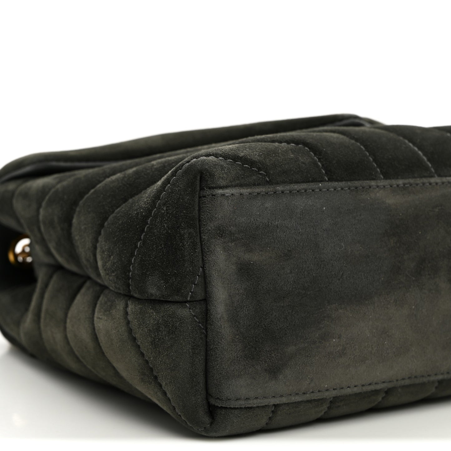 Suede Calfskin Y Quilted Monogram Small Loulou Chain Satchel Storm
