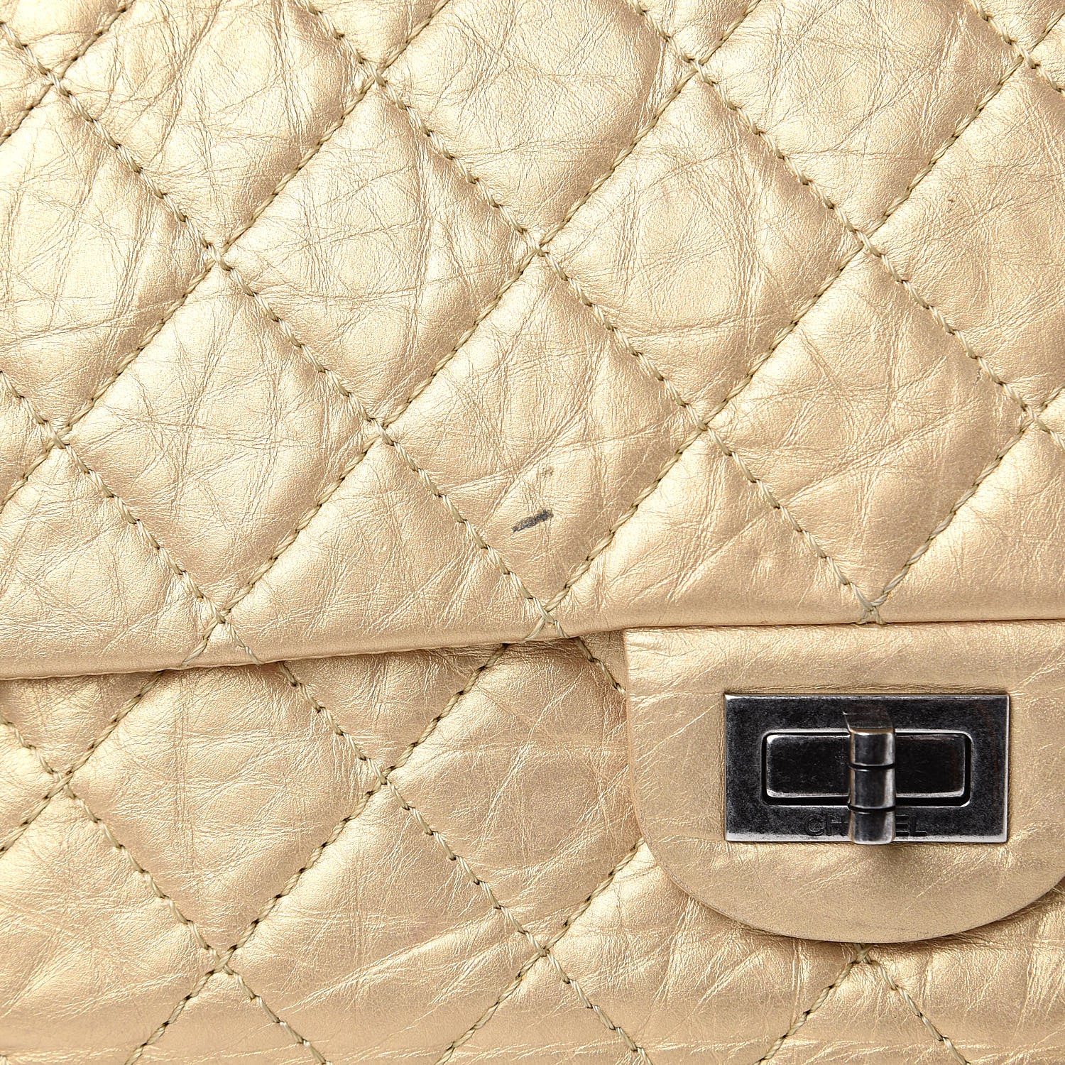 Chanel Metallic Aged Calfskin Quilted 2.55 Reissue 226 Flap Gold 18 of 18