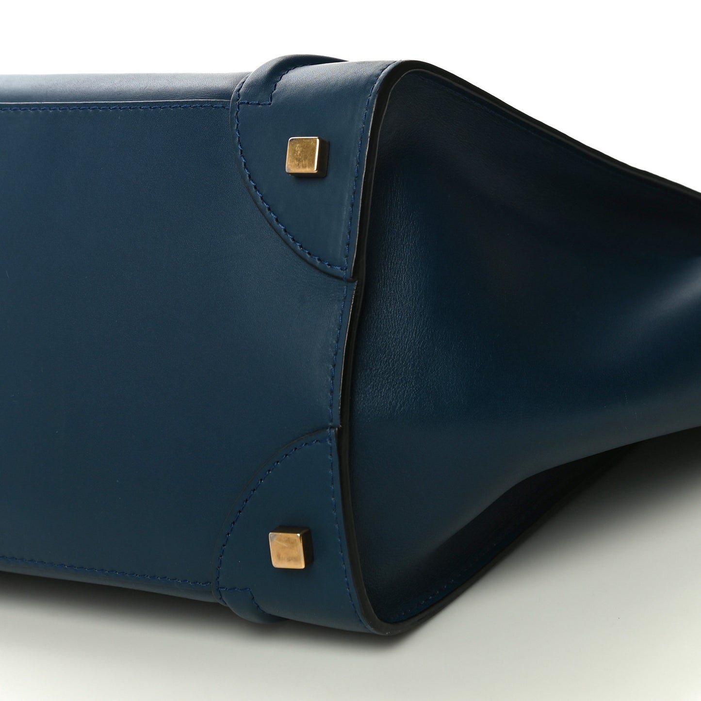 Smooth Calfskin Mini Bi-Color Luggage Ocean Blue