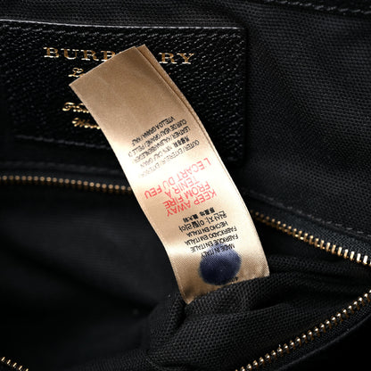 Burberry Soft Grain Calfskin House Check Small Helmsley Crossbody Black 9 of 17