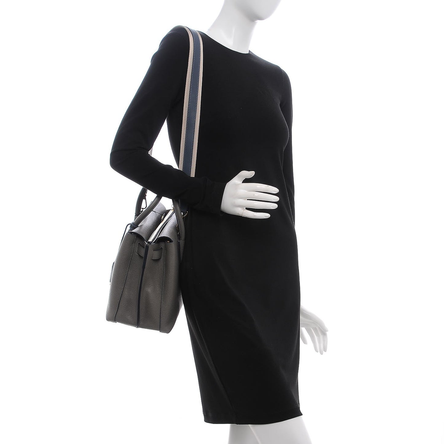 Grained Calfskin Medium Milla Tote Bungee Cord