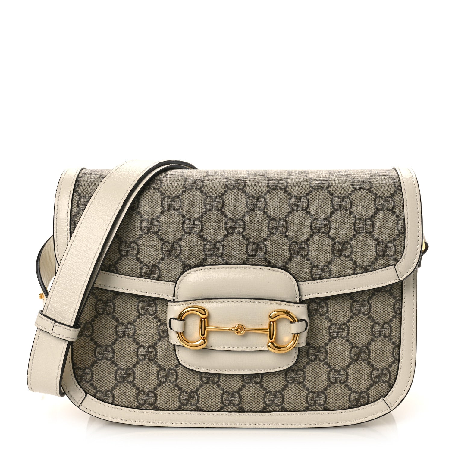 Gucci GG Supreme Monogram Horsebit 1955 Shoulder Bag Beige Mystic White 1 of 9