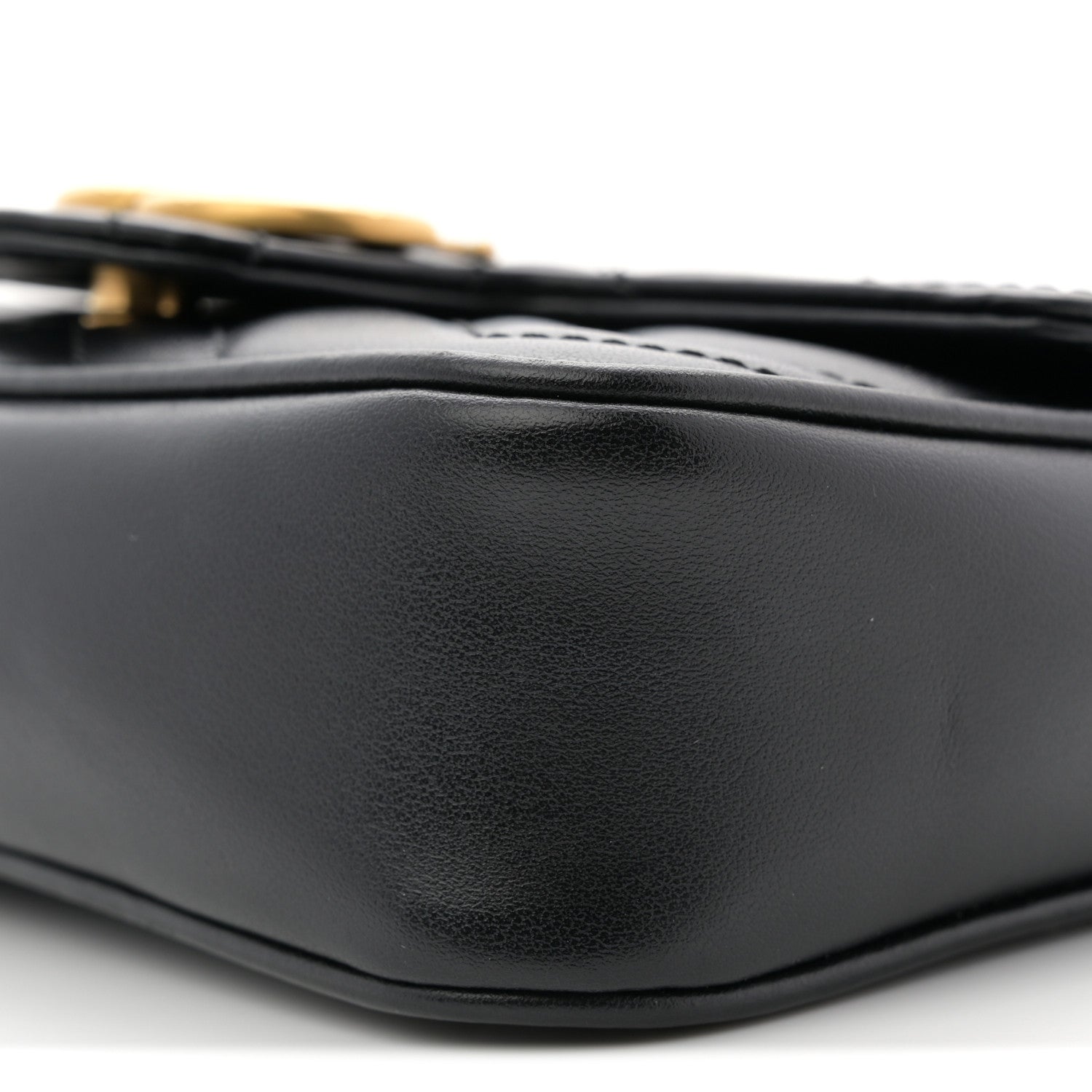 Gucci Calfskin Matelasse Super Mini GG Marmont Shoulder Bag Black 10 of 10