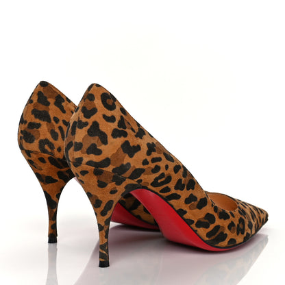 Christian Louboutin Veau Velours Leopard Clare 80 Pumps 38 Caramel 4 of 9