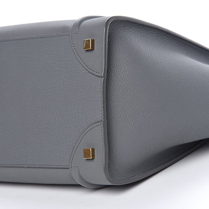 Celine Drummed Calfskin Mini Luggage Kohl 9 of 9