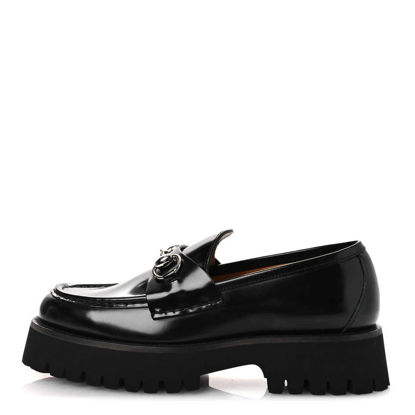 Cordovan Lux Womens Horsebit 45mm Platform Loafers 37.5 Black