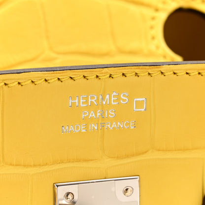 Hermes Matte Alligator Birkin 25 Mimosa 6 of 13