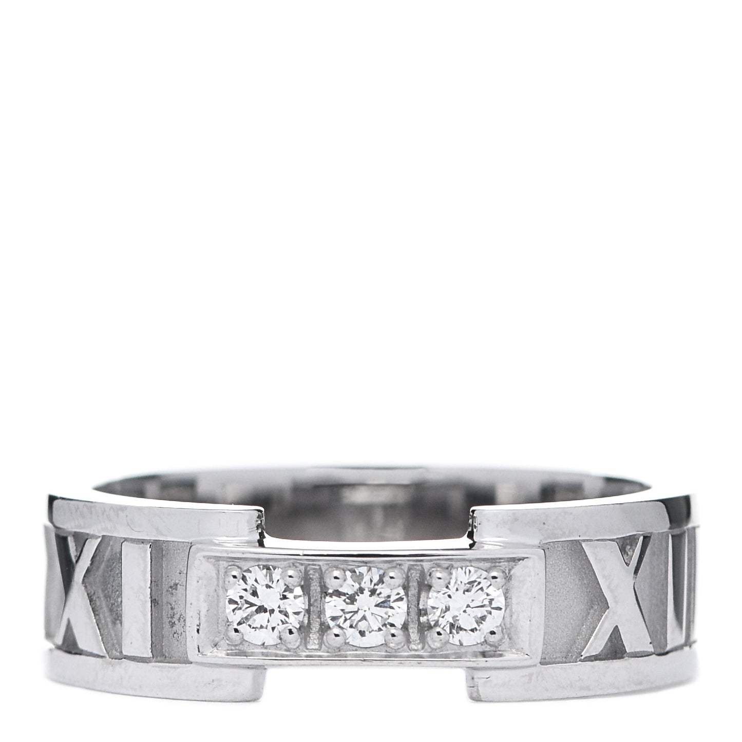 18K White Gold Diamond Atlas Ring 49 5
