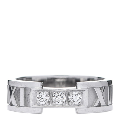 Tiffany 18K White Gold Diamond Atlas Ring 49 5 1 of 7