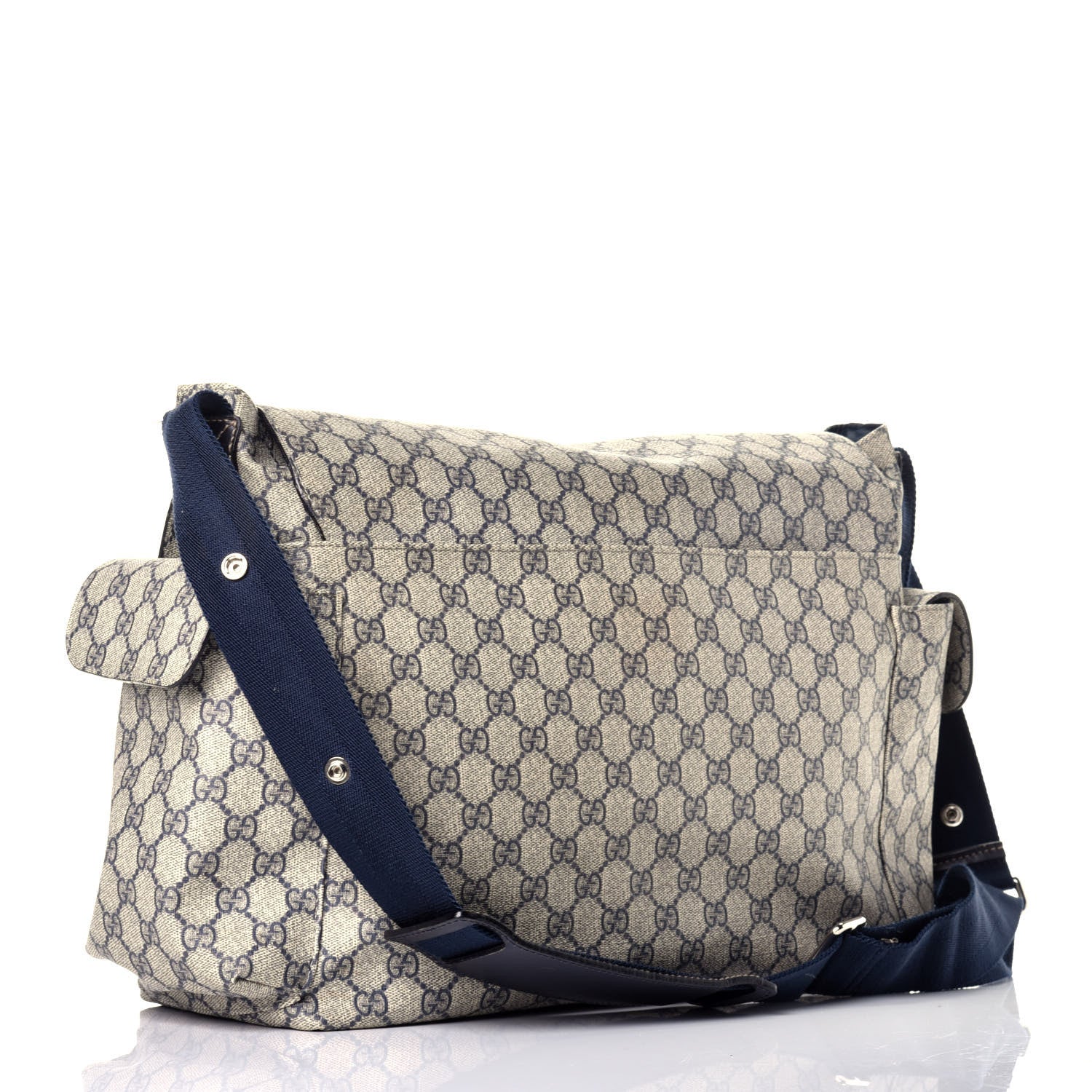 Gucci GG Plus Monogram Messenger Diaper Bag Navy 3 of 12