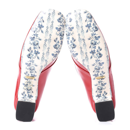 Gucci Vernice GG Victoire 55mm Loafer Pumps 38.5 Hibiscus Red 6 of 11