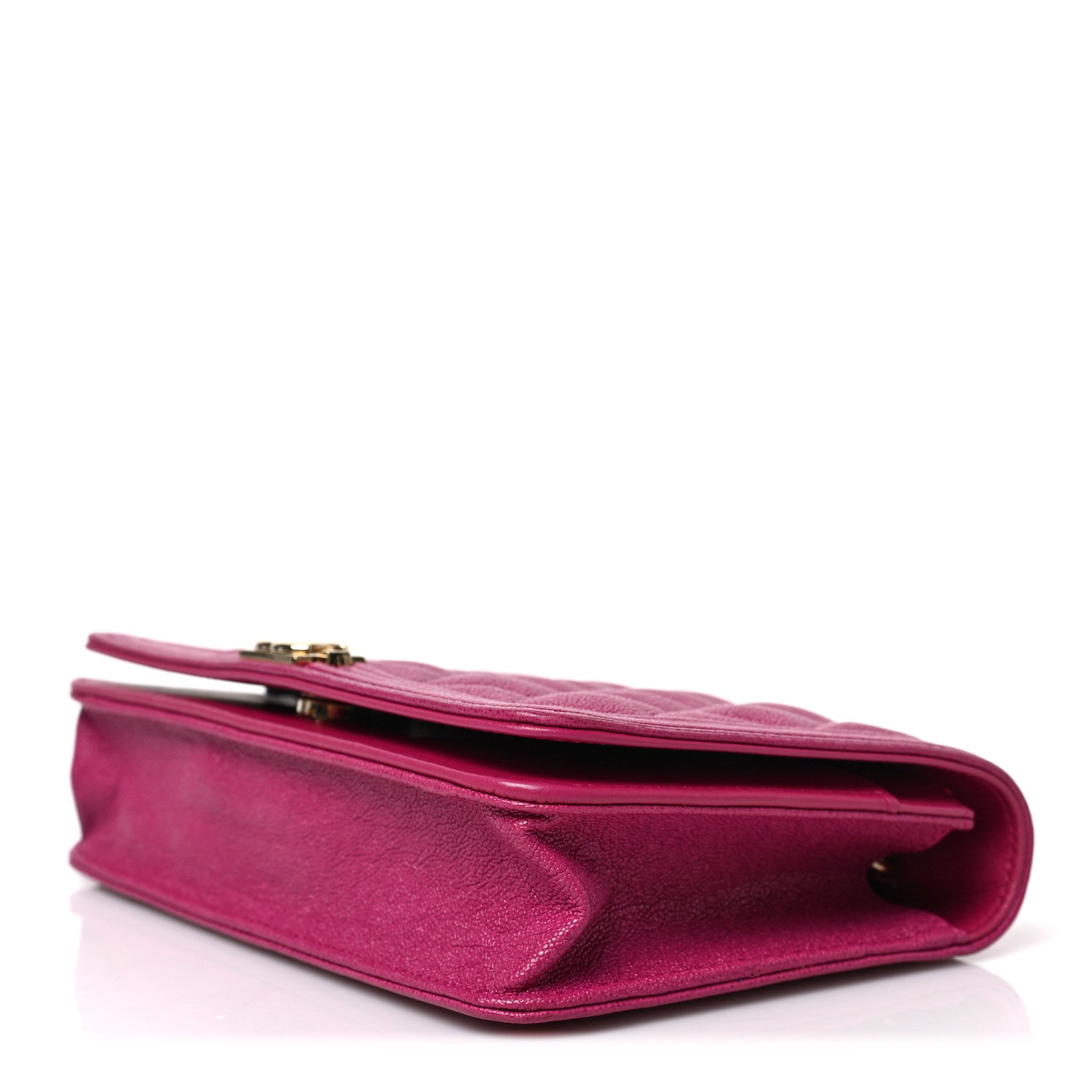 Chanel Caviar Quilted Boy Wallet On Chain WOC Fuchsia 9 of 9