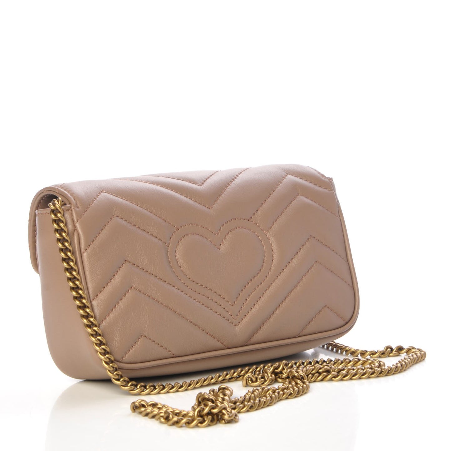 Calfskin Matelasse Super Mini GG Marmont Shoulder Bag Porcelain Rose
