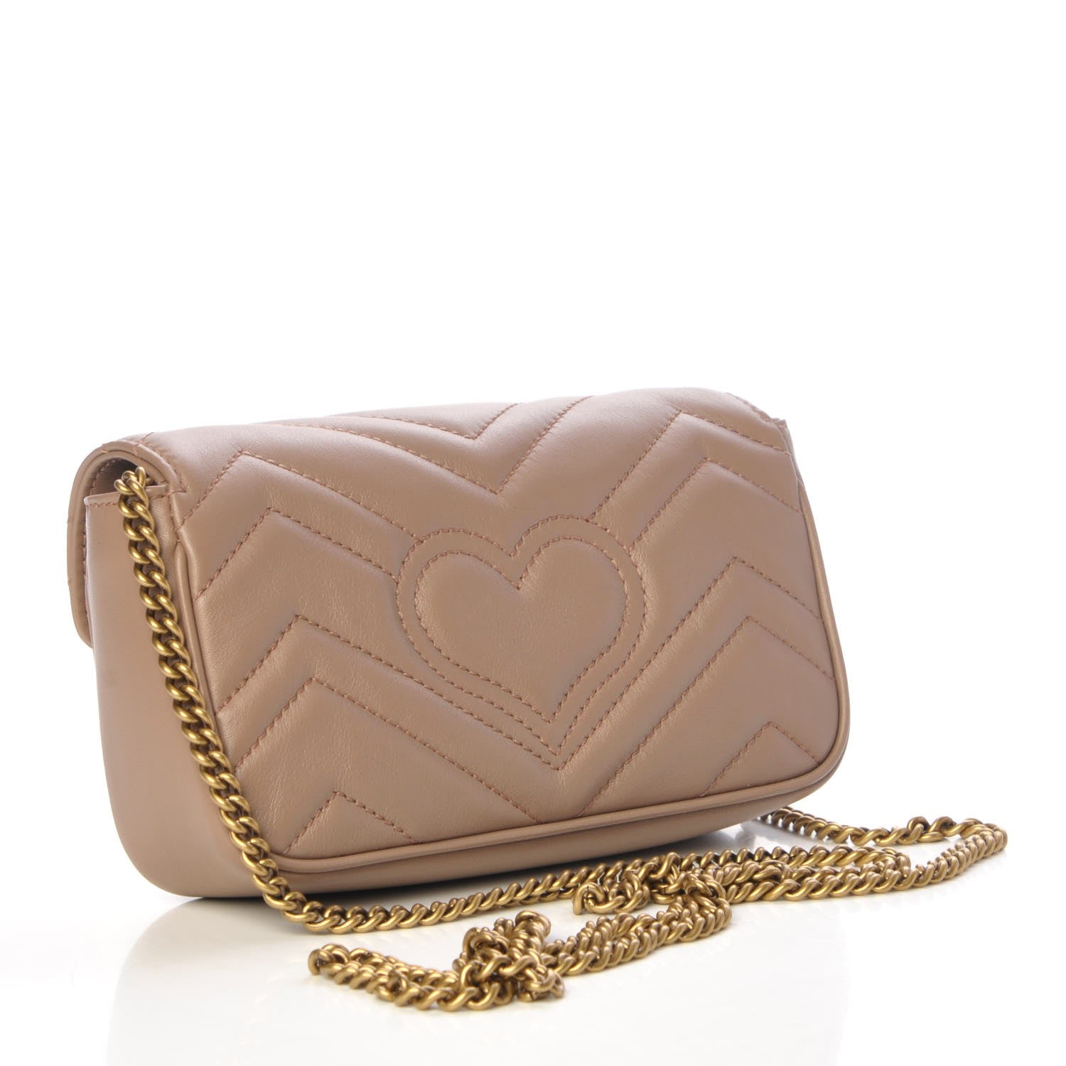 Gucci Calfskin Matelasse Super Mini GG Marmont Shoulder Bag Porcelain Rose 3 of 8