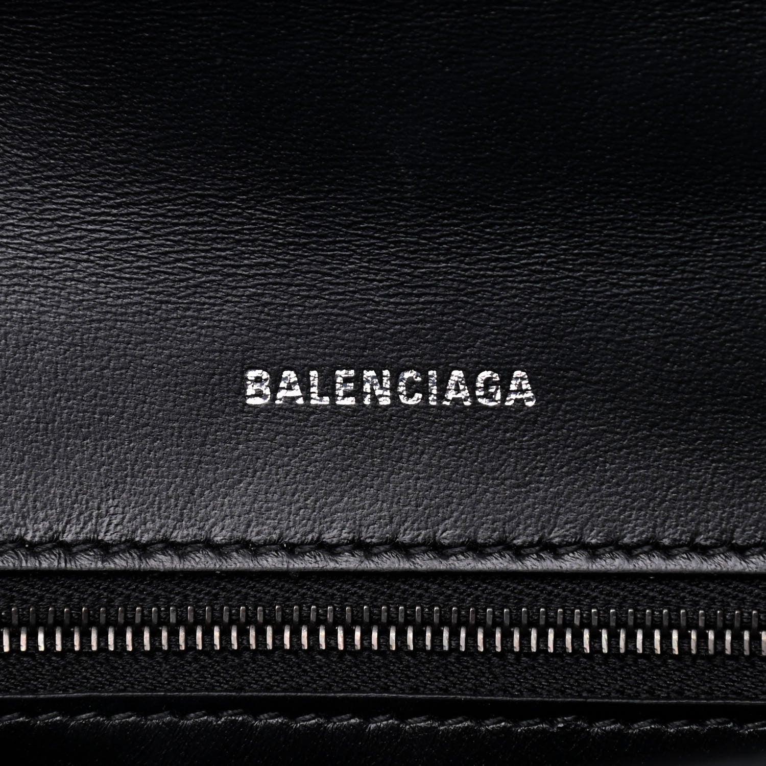 Balenciaga Shiny Calfskin Monochrome Crocodile Embossed Small Hourglass Top Handle Bag Black 6 of 8